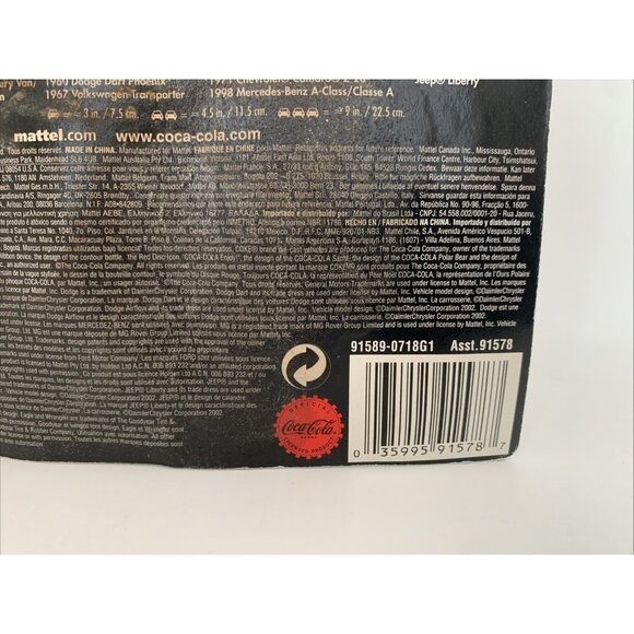 Lot of 2 Coca Cola Matchbox Collection Cars 1998 Mercedes 1971 Camaro Mattel Vtg - Picture 8 of 10